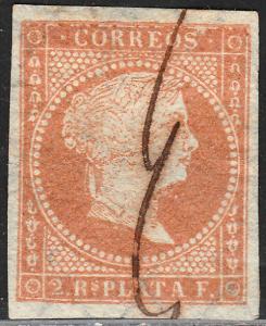 CUBA 4, 2rs QUEEN ISABELLA. USED. F. (385)