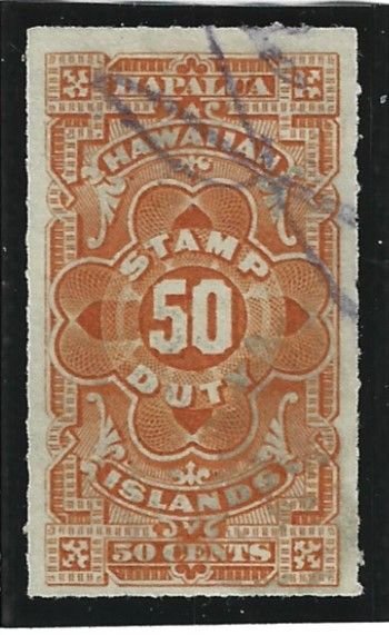 HAWAII Scott #R2 Used 50c Revenue stamp 2019 CV $20.00