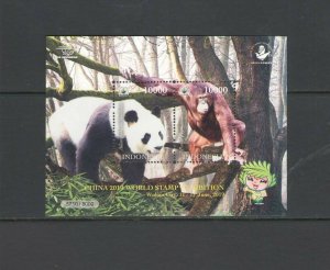 INDONESIA: Sc. 2019 N I  / ** PANDA & ORANGUTAN **/ Sheet of 2 /  MNH.