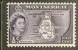 Montserrat  Scott   146   Map, Queen   MNH
