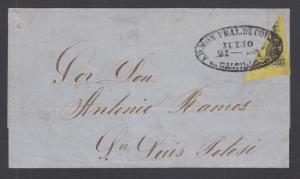 Mexico Sc 9a bisect used on 1861 cover SALTILLO - SAN LUIS POTOSI, 2 Certs.