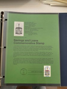 USPS Souvenir Page Scott 1911, 1981 saving and loans stamps