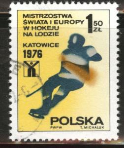Poland Scott 2154 Used CTO 1976 similar cancel ice hockey