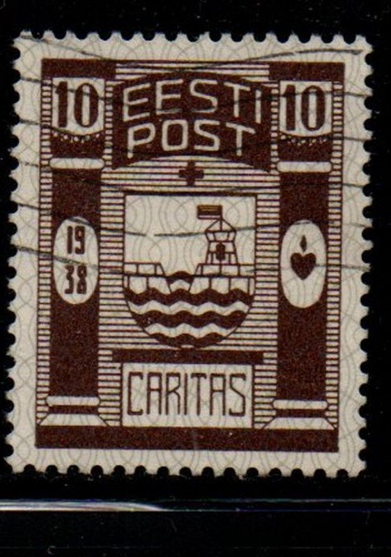 Estonia Sc B36 1938 Baltiski Coat of Arms Charity stamp used