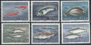 Greenland Stamp 136-141  - Fish and other marine animals