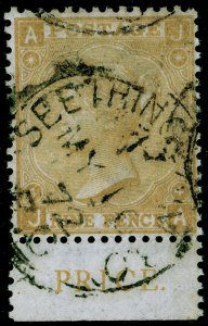 SG110, 9d straw, FINE USED, CDS. Cat £325. MARGINAL. JA