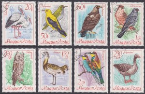 Hungary - 1968 - Scott #1889-1896 - used - Various Birds