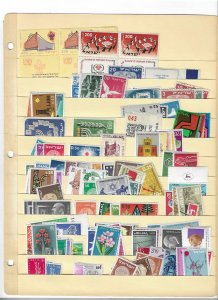 ISRAEL COLLECTION ON STOCK SHEET, ALL MINT, MOSTLY MNH
