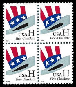 PCBstamps   US #3260 Block $1.32(4x(33c))Uncle Sam's Hat, MNH, (2)