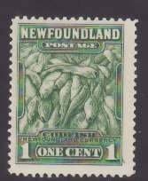 Newfoundland-Sc#183ii- id22-unused NH og 1c Codfish-1932-7-perf 13.2-