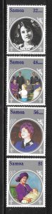 Samoa 1985 Queen Mother 85th Birthday Sc 649-652 MNH A2430