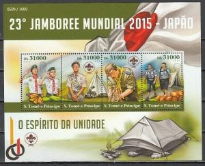 St. Thomas, 2015 issue. Japan`s 23rd National Jamboree, sheet of 4. ^