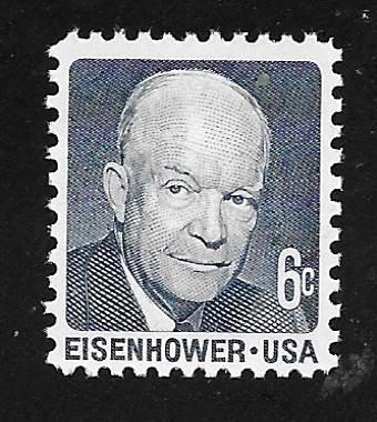 SC# 1393 - (6c) - Eisenhower, dark blue gray, dull gum, MNH single