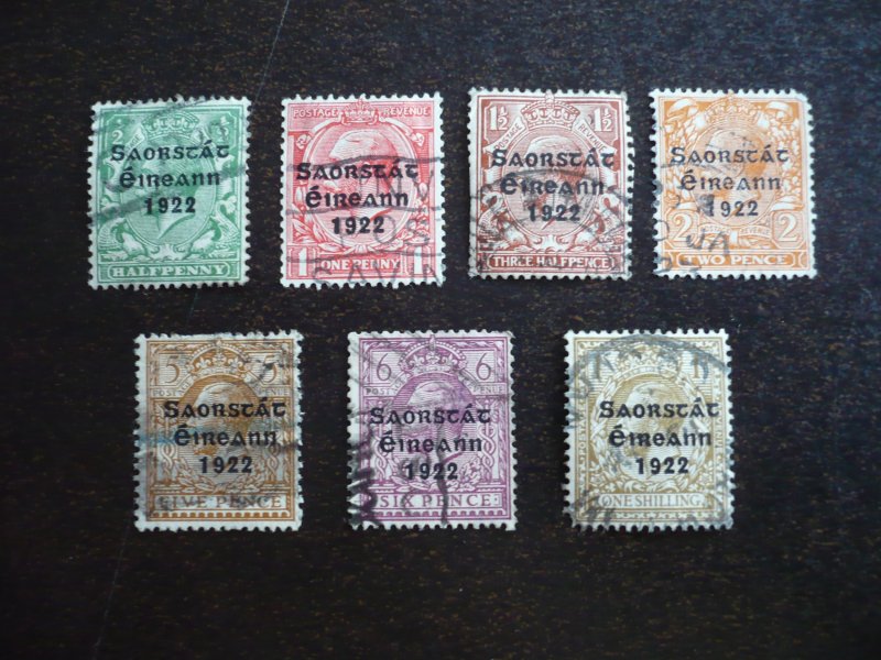 Stamps - Ireland _ Scott# 44-47,51-52,55 - Used Part Set of 7 Stamps