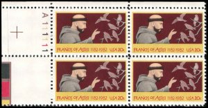 US #2023 FRANCIS OF ASSISSI MNH UL PLATE BLOCK #A111111