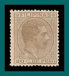 Philippines 1882 King Alfonso XII, 20c, mint  87,SG93