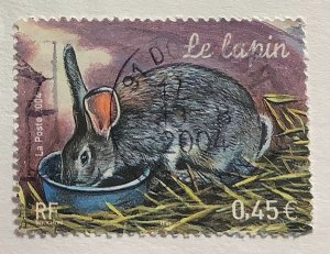 France 2004 Scott 3018 used - 0.45€,  Farm animals, Domestic Rabbit