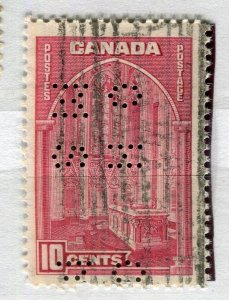 CANADA; 1937-38 early GVI issue OFFICIAL PERFIN issue fine used 10c. value