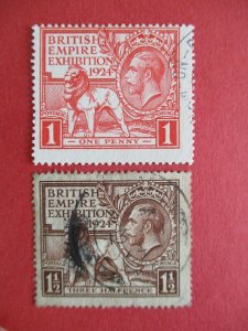 SG430-431 George V 1924 Wembley British Empire Exhibition Set Used Great Britain