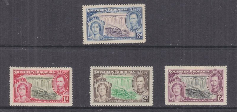 SOUTHERN RHODESIA, 1937 Coronation set of 4, lhm.