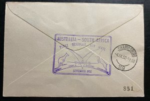 1952 Port Louis Mauritius First Flight Cover FFC to Johannesburg South Africa