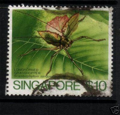 SINGAPORE 1985 $10  GRASSHOPPER  SG 502 FU