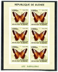 Guinea 2002 BUTTERFLIES Sheet Imperforated Mint (NH)