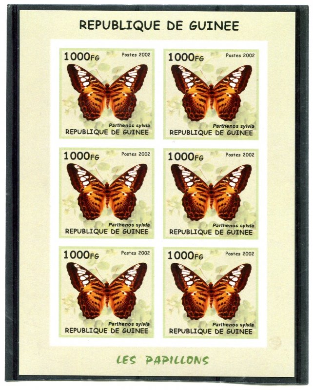 Guinea 2002 BUTTERFLIES Sheet Imperforated Mint (NH)