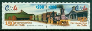 Chile 2001 The 150th Anniversary of Chilean Railways pair MUH