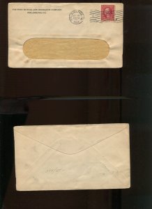 384 Schermack Used on Penn Mutual life Insurance Co. Philadelphia Cover MG741