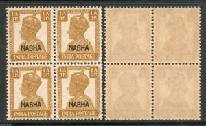 India NABHA KG VI 1A3p SG 109 / Sc 104 Cat 4 MNH Fine