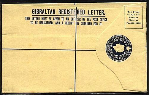 GIBRALTAR QE 6d registered envelope fine used..............................19052