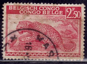 Belgium Congo, 1942, Leopard, 2fr, sc#219, used