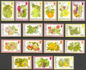 Bermuda Sc# 668-684 MNH 1994-1995 Flowering Fruits