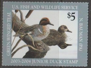 U.S. Scott Scott #JDS11 Junior Duck Stamp - Mint NH Single