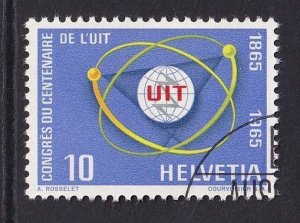 Switzerland  #471 cancelled  1965  I.T.U.  10c