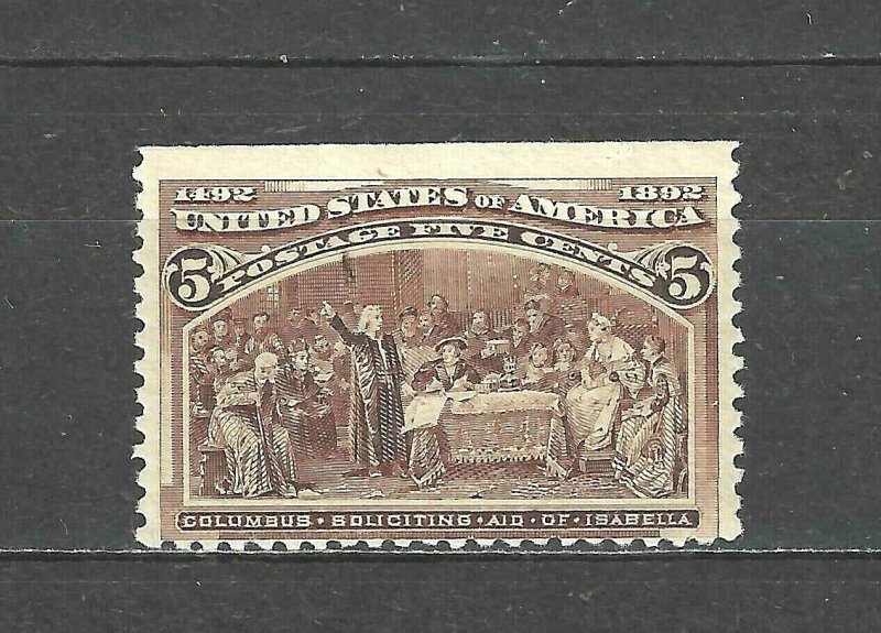 #234 US 5 CENT CHOCOLATE COLUMBIAN-MINT-N/H-FINE-VF 