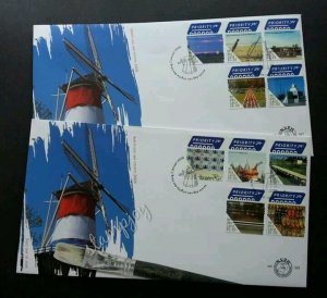 *FREE SHIP Holland Netherlands In The Eyes Of Artist 2006 Windmill (FDC pair)