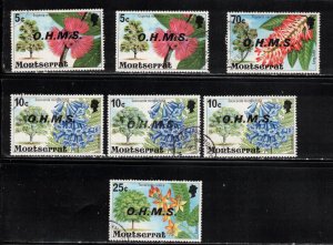 MONTSERRAT Scott # O10//16 Used - Flowers With OHMS Overprint