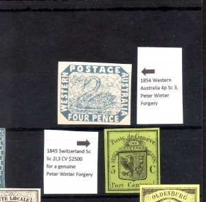 World's Most Valuable stamps, Peter Winter Forgeries, Good Quality, Check photos