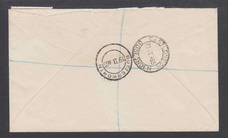 South Africa Sc 261, 7½c Corn on Registered cover BUTTERWORTH to EAST LONDON