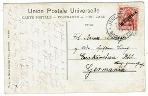 German Offices in Turkey 1910 Jerusalem cancel on postcard to Germany