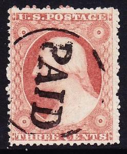 Scott 26, Used, VF+ PAID in Circle Fancy Cancel