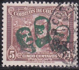 Colombia #520 Stamp 1945 green 5c Used Postmarked