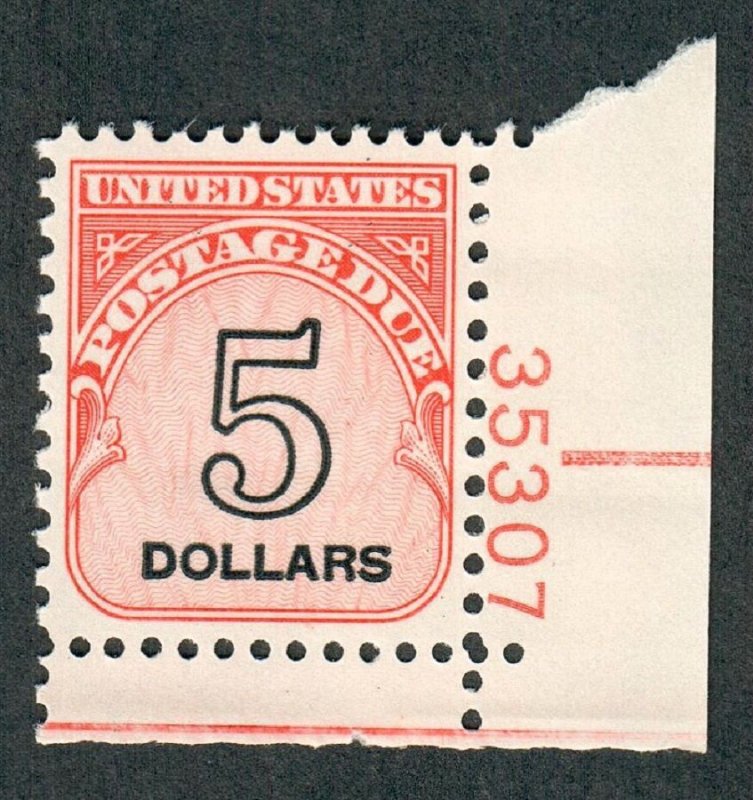J101 Postage Due MNH plate number single (shiny gum) - PNS