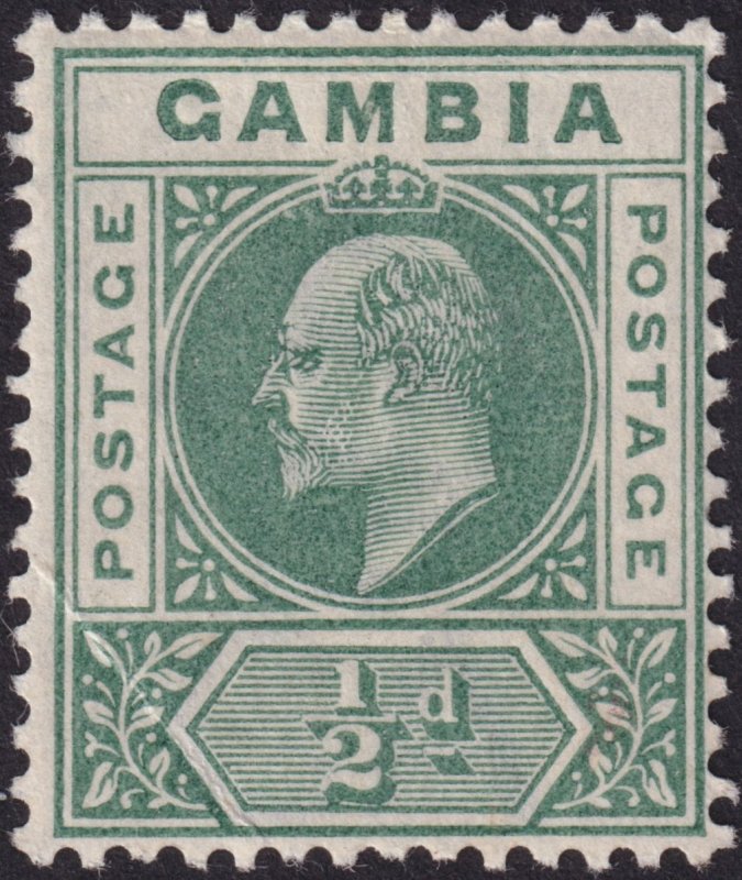 Gambia 1902 #28 fvf mh; ½p Green