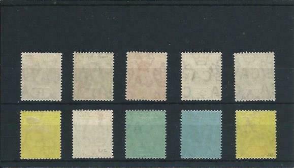 LEEWARD IS 1907-11 SET OF TEN  MM SG 36/45 CAT £130