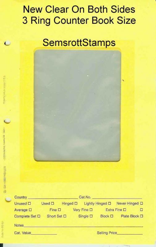 Clear Window Counter Book Size Sales Storage Pages Clear Both Sides 50 Count.