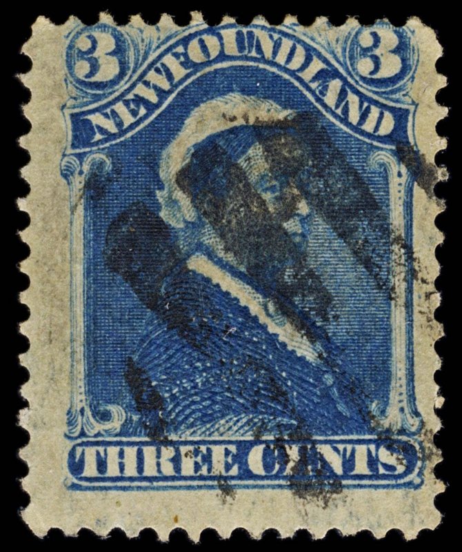 4404: Newfoundland SG65 3c Deep Blue. P12. 1896. Sc#49b Mi33c Fine Used. C£30