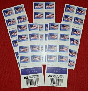 Five Booklets x 20 = 100 2019 US FLAG USPS Forever Postage Stamps. Scott # 5344